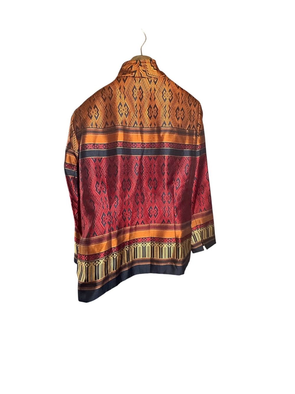 Women’s Red & Gold Patterned Jacket - Picture 3 of 7